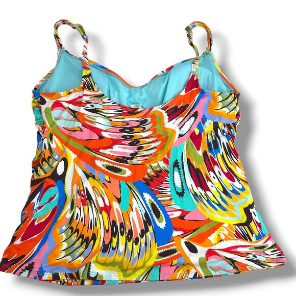 NEW Bleu Rod Beattie Swim Tankini Top SZ 18W Printed Ruched Flattering Swimsuit - Picture 6 of 8